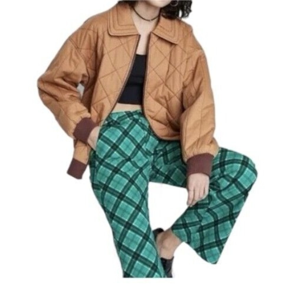 Wild Fable Quilted Bomber Jacket in Mustard Brown - Picture 2 of 9